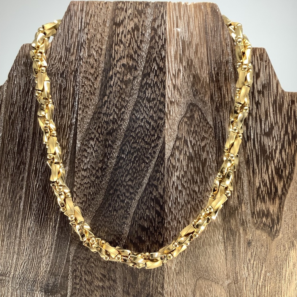 Stunning Signed Vintage NAPIER Twisted Gold-tone Choker Necklace